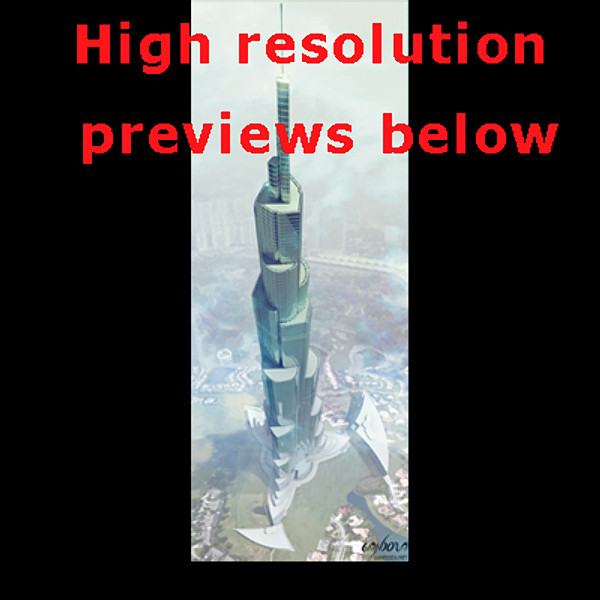 3d dubai tower skyscraper model - Burj Khalifa Dubai Tower by Gandoza